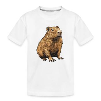 Velvety Capibara Portrait - Kids' Premium Organic T-Shirt - white - Front