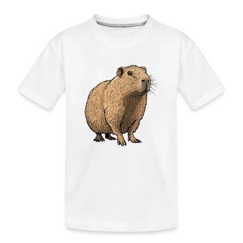 Nature Tones Capybara Illustration - Kids' Premium Organic T-Shirt - white - Front