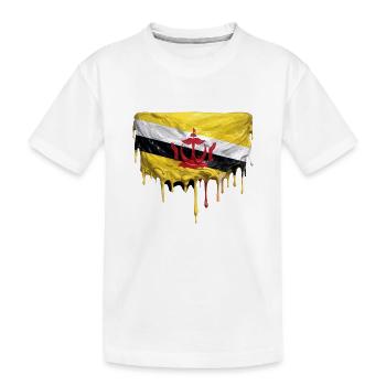 Art de la chute des drapeaux du Brunei - T-shirt bio Premium Enfant - blanc - Devant