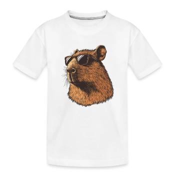 Capybara mit Sonnenbrillen – Retro Cartoon - Kinder Premium Bio T-Shirt - Weiß - Vorne