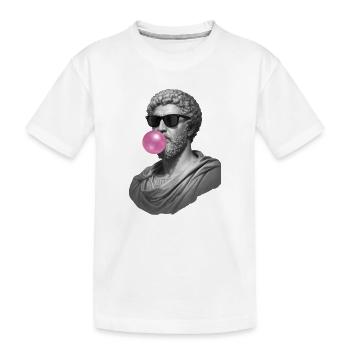 Marc Aurèle avec chewing-gum et lunettes de soleil - T-shirt bio Premium Enfant - blanc - Devant
