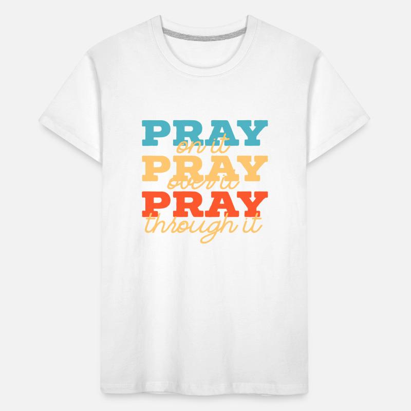 Typographie superposée de prie T-shirt bio Premium Enfant