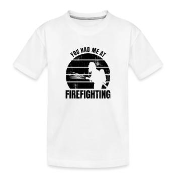Feuerwehrmann Witz - Kinder Premium Bio T-Shirt - Weiß - Vorne