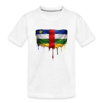 Palette de dépose de drapeau de la République centrafricaine - T-shirt bio Premium Enfant - blanc - Devant
