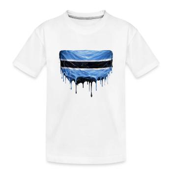 Botswana Flagge Tropfenkunst - Kinder Premium Bio T-Shirt - Weiß - Vorne