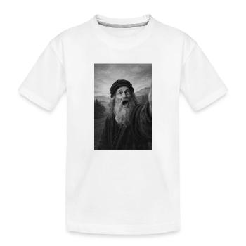 Leonardo Da Vinci Self-Portrait - Kids' Premium Organic T-Shirt - white - Front