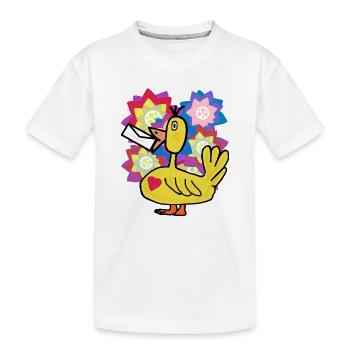 Duck Flowers Birthday Greetings Duck Flower - Kids' Premium Organic T-Shirt - white - Front