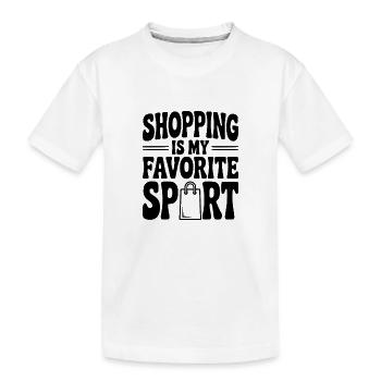 Einkaufen ist mein Lieblingssport - Kinder Premium Bio T-Shirt - Weiß - Vorne