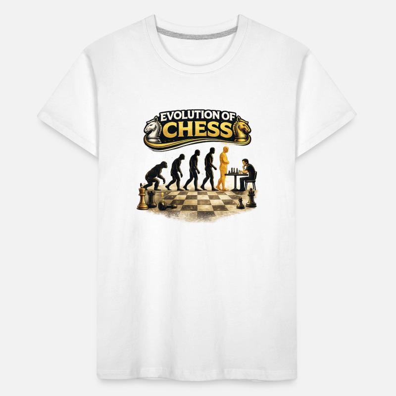Evolution des Schachs Kinder Premium Bio T-Shirt