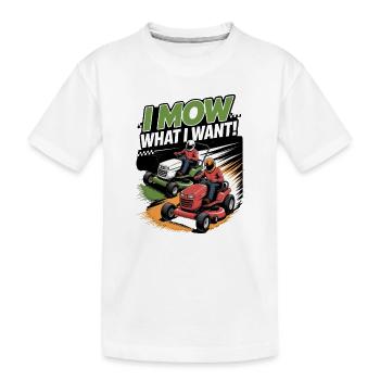 Course de tracteurs à pelouse Course de tondeuses à gazon - T-shirt bio Premium Enfant - blanc - Devant
