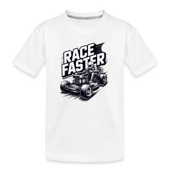 Course de tracteurs à pelouse Course de tondeuses à gazon - T-shirt bio Premium Enfant - blanc - Devant