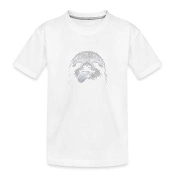 Lächelndes Faultier im Nachtkontrast - Kinder Premium Bio T-Shirt - Weiß - Vorne