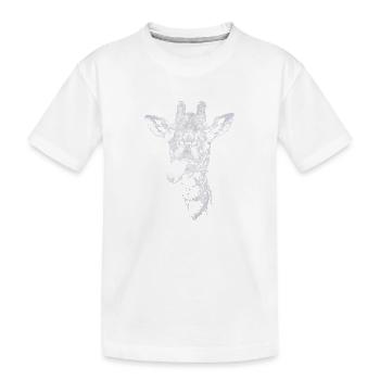 Lustige Giraffe mit Zunge - Kinder Premium Bio T-Shirt - Weiß - Vorne