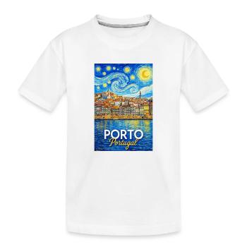 Porto Portugal Sternennacht - Kinder Premium Bio T-Shirt - Weiß - Vorne