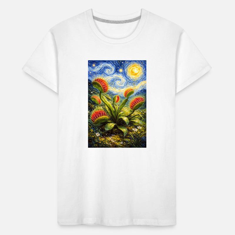 Venus Flytrap Starry Night Kids' Premium Organic T-Shirt