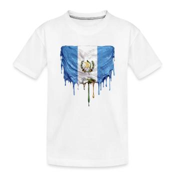 Guatemala Flagge Schmelz-Effekt - Kinder Premium Bio T-Shirt - Weiß - Vorne
