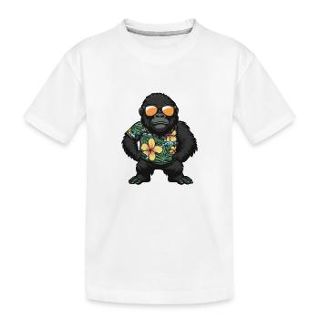 Gorilla Comic Urlaub - Kinder Premium Bio T-Shirt - Weiß - Vorne