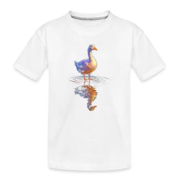 Canard aquarelle au bord de l’étang - T-shirt bio Premium Enfant - blanc - Devant
