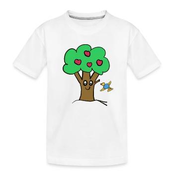 Pommier Arbre Oiseau de la nature - T-shirt bio Premium Enfant - blanc - Devant