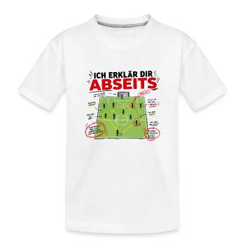 Abseits Erklärt Chaos Fußball Taktik Lustig  - Kinder Premium Bio T-Shirt - Weiß - Vorne