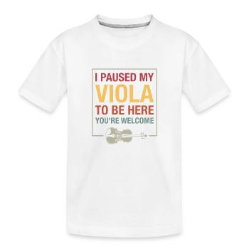 Alto en pause Musicien jouant d’alto rétro - T-shirt bio Premium Enfant - blanc - Devant