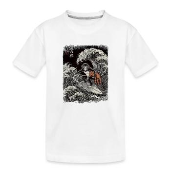 Ukiyo-e Baby Monkey Punch - Kinder Premium Bio T-Shirt - Weiß - Vorne