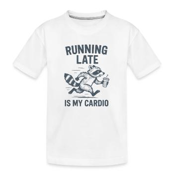 Zu spät dran | Laufhumor Cardio - Kinder Premium Bio T-Shirt - Weiß - Vorne