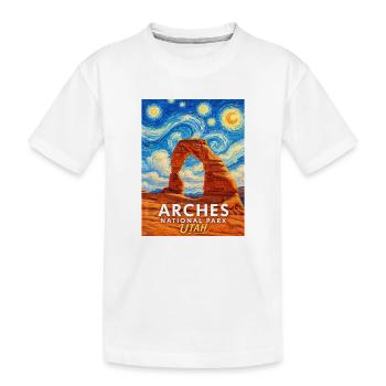 Arches Utah Sternenhimmel Felsbogen - Kinder Premium Bio T-Shirt - Weiß - Vorne