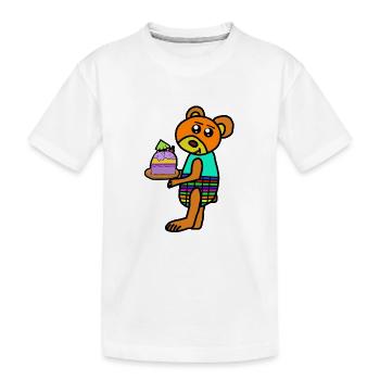 Gâteau Muffin Ours en peluche Enfant Ours en peluche - T-shirt bio Premium Enfant - blanc - Devant