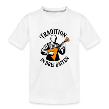 Balalaïka - Tradition dans la musique folklorique à trois cordes - T-shirt bio Premium Enfant - blanc - Devant