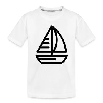 Boot - Kinder Premium Bio T-Shirt - Weiß - Vorne