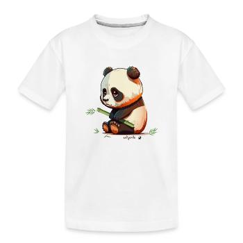Panda triste avec panda triste en bambou - T-shirt bio Premium Enfant - blanc - Devant