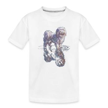 Maltais avec réflexion de l’eau - T-shirt bio Premium Enfant - blanc - Devant