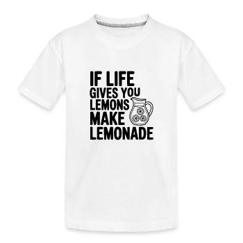 Wenn das Leben dir Zitronen gibt, mach Limonade - Kinder Premium Bio T-Shirt - Weiß - Vorne