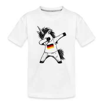 Dabbing Unicorn Germany Fan - Kids' Premium Organic T-Shirt - white - Front