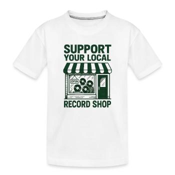 Soutenez votre magasin de disques | Vinyle - T-shirt bio Premium Enfant - blanc - Devant