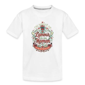 Amour de ma maman et ses recettes - T-shirt bio Premium Enfant - blanc - Devant