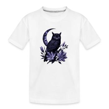 Nachtvogel Amethystblüten - Kinder Premium Bio T-Shirt - Weiß - Vorne