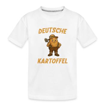 Deutsche Kartoffel mit Schaufel - Kinder Premium Bio T-Shirt - Weiß - Vorne