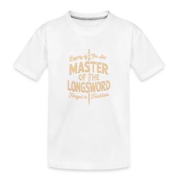 Meister des Langschwertes: Geschmiedet in der Tradition - Kinder Premium Bio T-Shirt - Weiß - Vorne