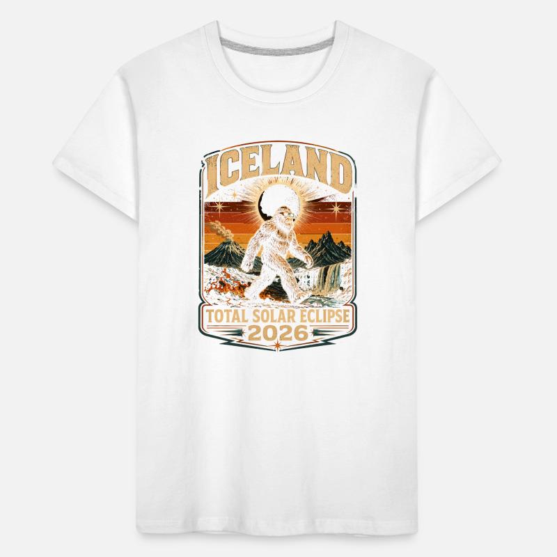 Island Patch Total Solar Eclipse 2026 Kids' Premium Organic T-Shirt