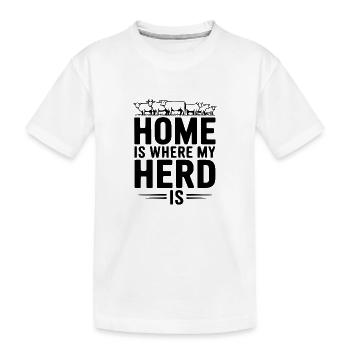 Zuhause ist, wo meine Herde ist - Kinder Premium Bio T-Shirt - Weiß - Vorne