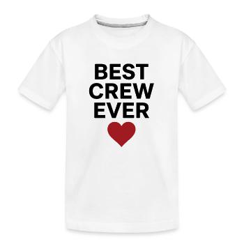 Best Crew Ever Herz Team Spruch Schwarz - Kinder Premium Bio T-Shirt - Weiß - Vorne