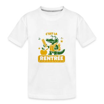 Rentrée Crocodile Cartable - T-shirt bio Premium Enfant - blanc - Devant