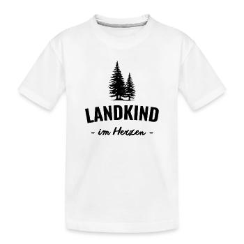 Landkind im Herzen - Kinder Premium Bio T-Shirt - Weiß - Vorne