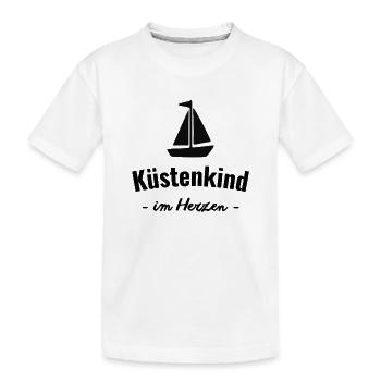 Küstenkind im Herzen - Kinder Premium Bio T-Shirt - Weiß - Vorne