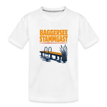 Baggersee Stammgast Retro Quarry Lake Germany - Kinder Premium Bio T-Shirt - Weiß - Vorne