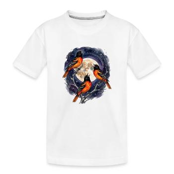 Drei Pirol-Monde - Kinder Premium Bio T-Shirt - Weiß - Vorne