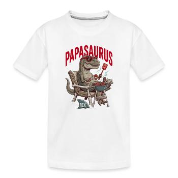 Papasaurus Roi Du Barbecue Dinosaure - T-shirt bio Premium Enfant - blanc - Devant