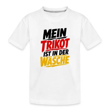 Mein Trikot ist in der Wäsche - Kinder Premium Bio T-Shirt - Weiß - Vorne